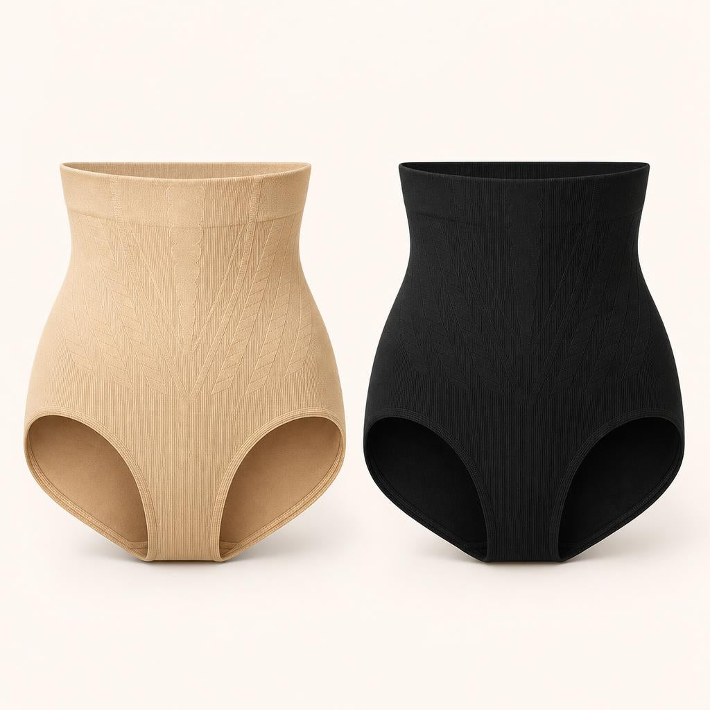Calzón faja tiro alto beige y negro