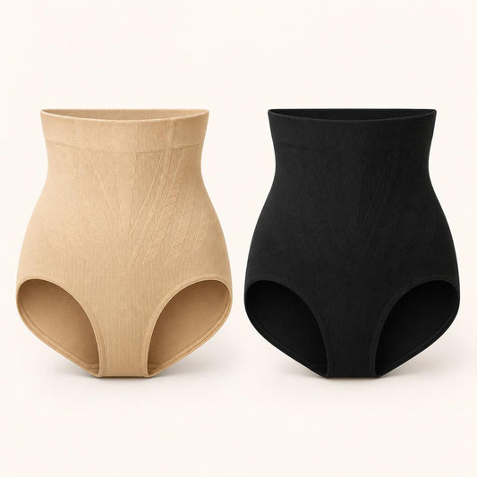 Calzón faja tiro alto beige y negro