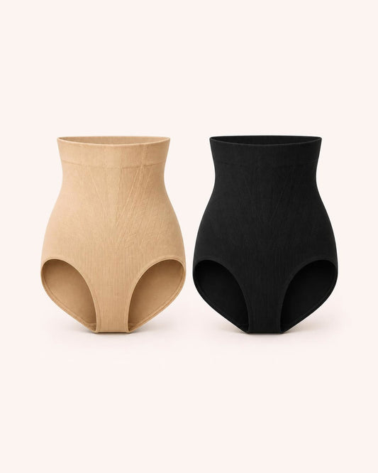 Calzón faja tiro alto beige y negro